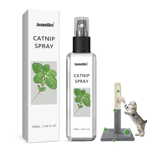 Catnip Spray for Cats, Highly Potent for Energizing Play & Toy Renewal, Calming Stress Relief for Indoor Cats, 100% Natural Dual-Plant Formula for Cats & Kittens, Mess-Free Herbal Formula (100 ml)