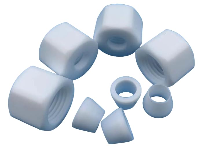 100PCS ϕ25.4 PTFE (Polytetrafluoroethylene) Teflon Plastic Metric Ferrule (Corrosion Resistant Electrical Insulation)