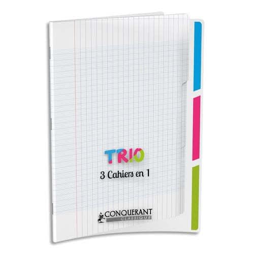 Lot de 10 Cahier Trio Classique PP piqué 24x32, 96p./48 feuilles 90g/m², Séyès, incolore