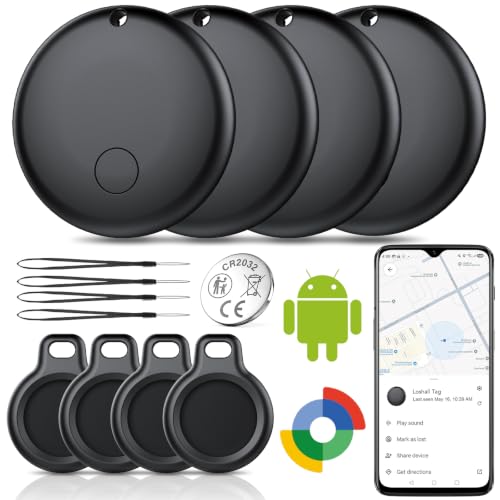 Image of Android Air Tracker, Bluetooth Tracker Tags, Work with Google's Find Hub(Android), Smart Tags for Luggage, Wallet, Vehicles, Keys (Not for iOS) 4 Pack