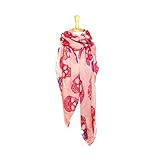 Carefree Ultra Soft and Coloful Skull Scarves Four Colors (Pink)