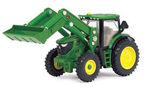 John Deere Ertl 6210R Toy Tractor with Front Loader (1:64 Scale)