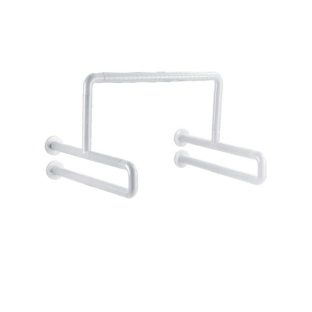 Barra De Seguridad Resistente para Ducha Y Bañera, Pasamanos De Nailon Sin Barreras, Barra De Agarre De Acero Inoxidable con Ventosa, Pasamanos De Seguridad Antideslizant,White-B