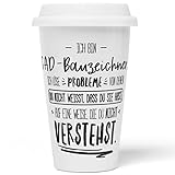 JUNIWORDS To-Go Becher mit Deckel, Ich bin CAD-Bauzeichner, ich löse Probleme, von denen du nicht weißt, dass du Sie hast, auf eine Weise, die du nicht verstehst (5011838)
