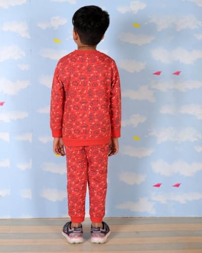 Image of The Mom Store Kids Sweatshirt With Joggers Set| Cotton With French Terry | Cute Prints | Warm | For Boys & Girls | Trendy Winter Sets For Kids | Hoodie And Sweatpant Set