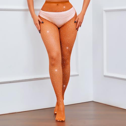 Image of FANCAME Fishnet Stockings for Women Halloween Sparkly Tights Plus Size