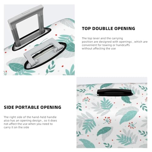 Travel Luggage Cover - Leaf Print Green Washable Suitcase Covers Protector Fits 18-32 Inch Luggage3