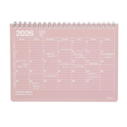 手帳 2026 スケジュール帳 2026年1月始まり 月間ブロック B6変型 ノートブックカレンダー・S ピンク マークス 26WDR-NB2-PK