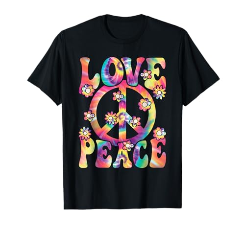 60er 70er Hippie Love Peace Groovy Party Outfit Retro T-Shirt