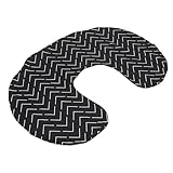 Yinhing Bedruckter Stillkissenbezug, U-förmiger Stillkissenbezug, Waschbarer für Mütter, Stilvolles Geometrisches Design für Bequeme Stillsitzungen (Schwarz geometrisch)