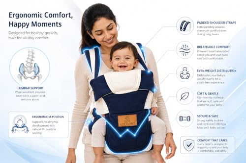 Image of Baby Carrier, Blue+Black, 0-3 Year (Pack of-2)