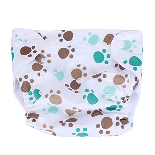 Zolimx Diaper Cover, Newborn Baby Puppy Footprints Pattern Cloth Adjustable Reusable Washable Nappy