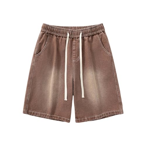 Short en jean baggy homme délavé et stretch pour l'été décontracté