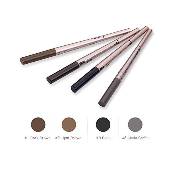 [ 2 Pack]Eyebrow Pencil, Waterproof Eyebrow Makeup with Dual Ends, Professional Brow Enhancing Kit with Eyebrow Brush (Dark Brown #1)