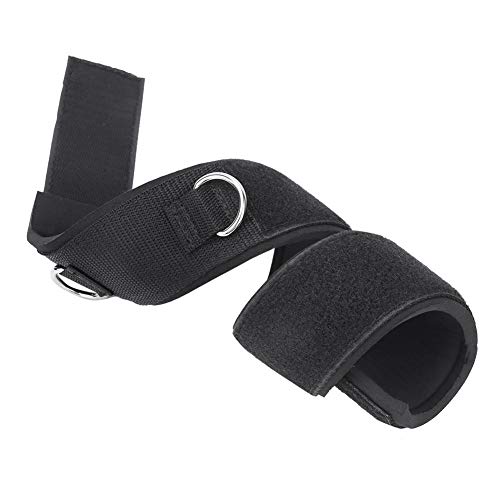 Keenso Leg Strap, Elastic Fitness Exercise, Adjustable Cotton, Black Leg Strap for Weightlifting Strength Training, Cross Training