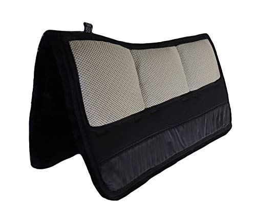 Produktfoto von Engel Reitsport AirTec Plus Lammfell Westernpad mit Funktionsgewebe AT-WPAD1-SCH-SCH Square wirbelsäulenfrei&hellip;