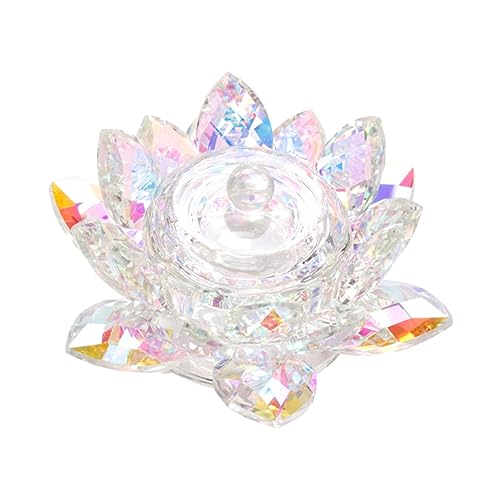 AUTSUPPL 美しい蓮花形のクリスタルネイルカップ 蓋付き ネイルパウダー用マニキュアツール サロン ホーム両用 持ち運び便利で耐久性のある洗浄ペン立て