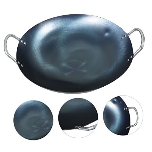 Wok tradicional chino de hierro con doble asa y diseño ergonómico miniatura 5