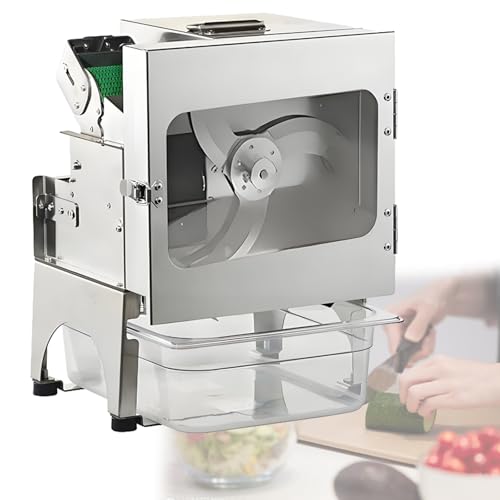 OLSKFUH Electric Vegetable Cutting Machine - Commercial Vegetable Chopper, Food Processor & Chopper Machine Removable Washable Conveyor Belt,