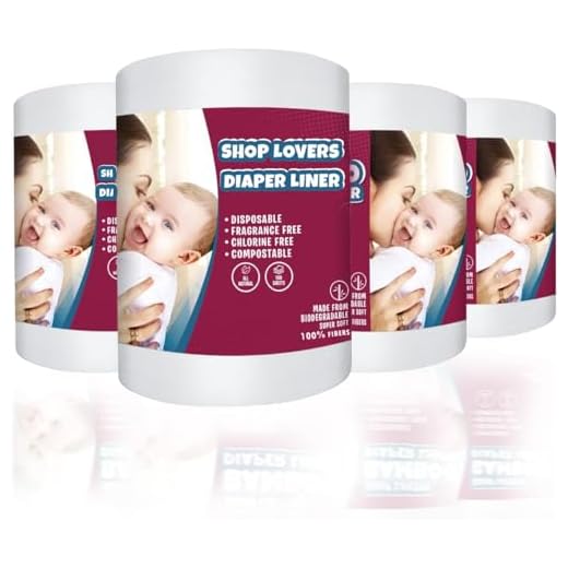 Bamboo Diaper Liners Disposable Fragrance Free Biodegradable 4 Pack Gentle and Soft Flushable, 100 Sheets Per Roll, 400 for Cloth Nappy, 1 Count (Pack of 4), White