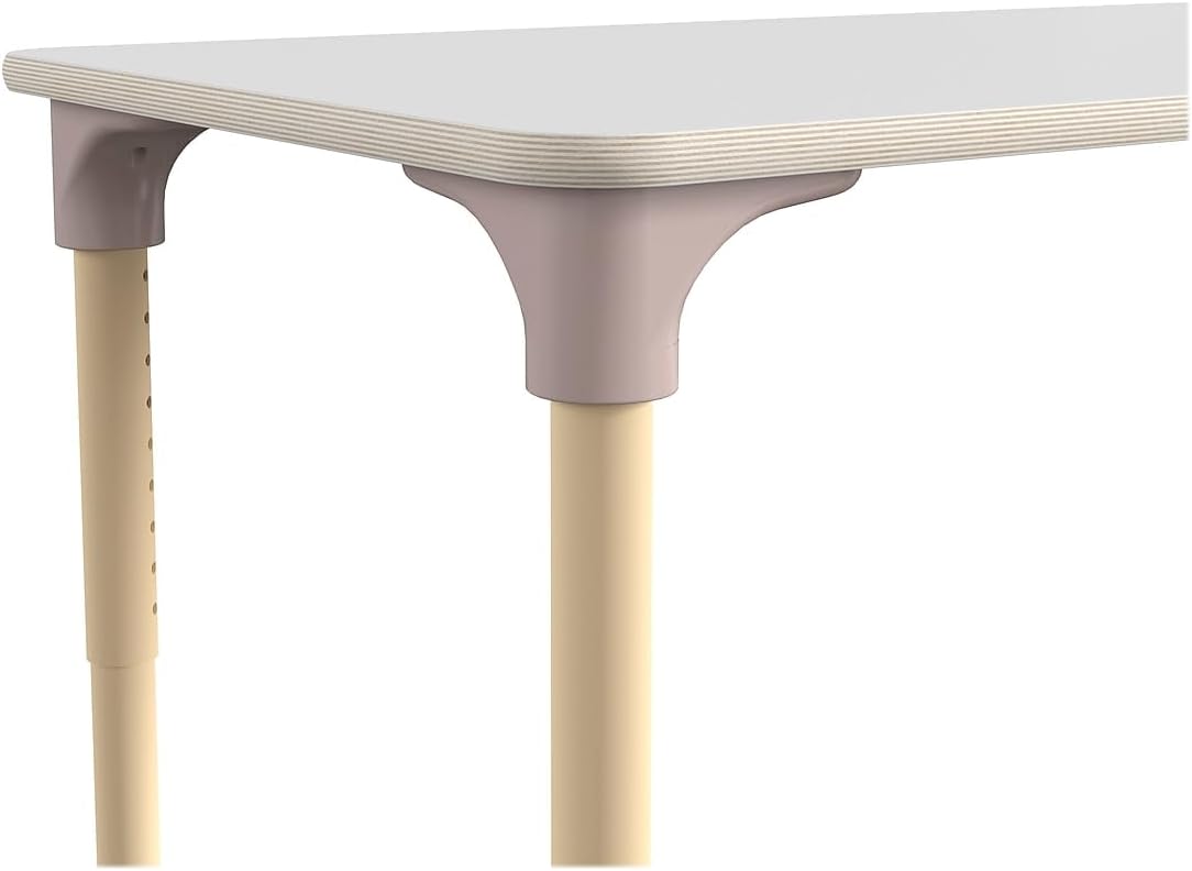 Flash Furniture Bright Beginnings Hercules Rectangular Table, 47-inch x 24-inch, Height Adjustable, White/Beech (MK-ME088026-GG)