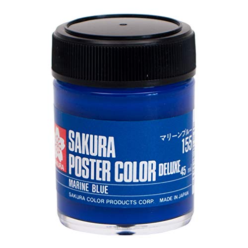 サクラクレパス 絵の具 ポスターカラーDX 45ml マリーンブルー PWD45ML#155