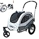 PAPILIOSHOP Kuma – Klappbarer Hundeanhänger, Hundewagen und Fahrradanhänger für kleine Hunde, Leicht und Stabil, 2-in-1 Buggy für Transport und Outdoor-Aktivitäten (Grau)
