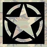 Konturgeschnittener Sticker Lackierschablonen Aufkleber US Army Stern Allied Star Amerika 15x15cm A462