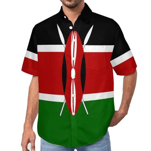 Chemise drapeau Kenya pour homme en coupe regular fit du S au 7XL