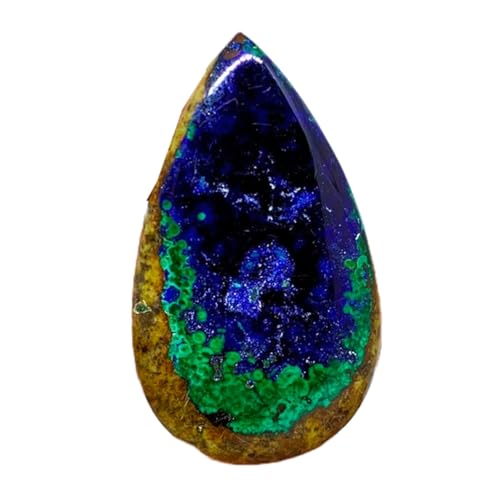 Cabochon azurite malachite pour fabriquer un collier artisanal bohème