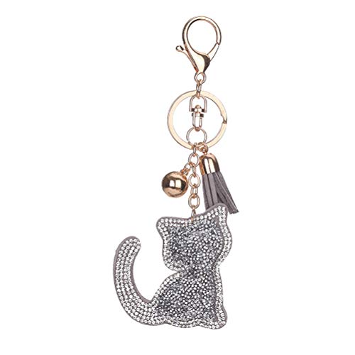 Preisvergleich Produktbild TENDYCOCO Niedliche Katze Strass Kristall Schlüsselbund Anhänger Charme Autotasche Geldbörse Schlüsselanhänger