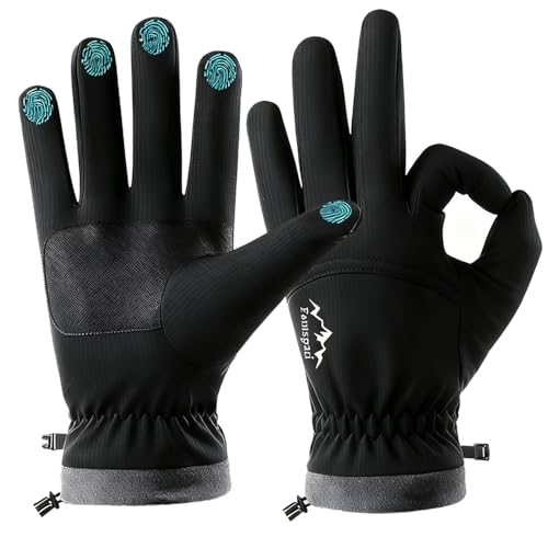 Fantspati Wasserdichte Winter-Skihandschuhe (Black, M)