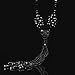 BaubleStar Black Rhinestone Crystal Long Beaded Tassel Necklace for Women Bead Chain Tassel Statement Y Necklace Fashion Jewelry