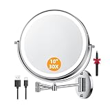 Auxmir 10' Kosmetikspiegel mit Beleuchtung, 5000mAh Wiederaufladbar...