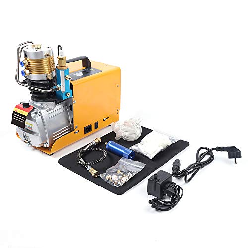 PCP Kompressor 300BAR Hochdruckluftkompressor 1800W 30Mpa 4500PSI Elektrische Luftpumpe PCP Airgun Tauchpumpe PCP Luft Kompressor Paintball und Tauchflaschen Kompressor Gelb