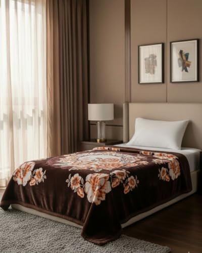 Image of Signature Single Bed Mink Blanket Single Ply for Extreme Winters (Brown)