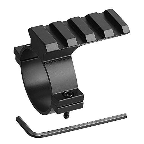 Higoo 1.38-Inch 1.38" 35MM Scope Ring Adaptor W/Picatinny/Weaver Rail, Tactical Barrel Clamp Mount with Rail for Scope Flashlight Laser Sight