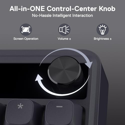 Image of Redragon K762 Wireless Gasket Gaming Keyboard w /Hype Screen & Knob, 104 Keys Mechanical Keyboard, Easy-Control 1.14'' TFT Info Display, 5-Layer Noise Dampening, Round PBT Keycaps, Mint Mambo Switch