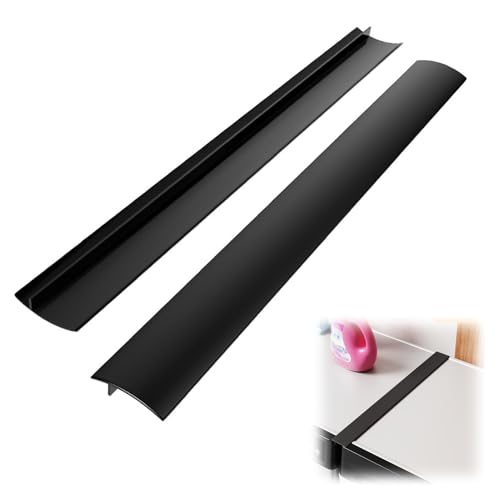 Lot de 2 joints de comblement en silicone noir pour four, 64 cm de long sur 5,8 cm de large, barre anti-éclaboussures pour combler l’espace entre plan de...