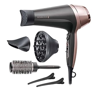 Remington Sèche-cheveux Ionique [Multifonction: boucle, ondule, lisse] Curl&Straight (2200W, 3 températures/ 2 vitesses, concentrateur incurvé unique, brosse à coiffer 45mm, accessoires) D5707