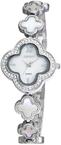 Amazon Qtmiao 美しいskone時計 ダイヤモンドのブレスレットの腕時計を持つweiqinファッション腕時計 は 花弁型の四つ葉クローバークォーツ時計 Color 1 レディース腕時計 腕時計 通販