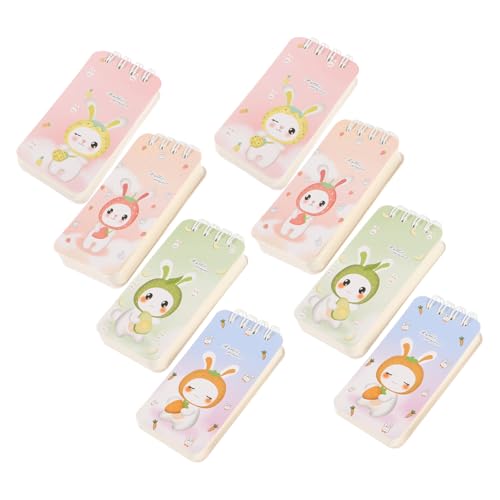 SEWACC 8個スパイラル製コンパクトメモパッド やることリスト対応 簡単に切り離せるメモタブ付き オフィス 学校 家用携帯ノート