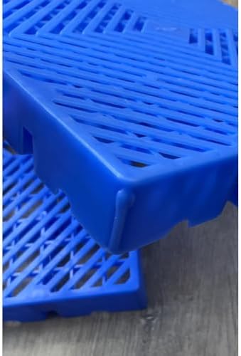 Plastic Pallet, Modular Nestable Storage Floor Pad, Waterproof HDPE Tiles - Breathable Grid, Article Racks for Garage Supermarket Basement Barn Dry (Color : Blue, Size : 11.8x11.8x2in)