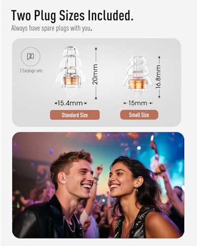 Image of Hearprotek Concert Ear Plugs, 2Pairs Reusable high Fidelity Musician Ear Plugs for Concerts Loud Music-Noise Reduction Ear Protection earplugs for Rave,Festival,Music,Tinnitus Relief