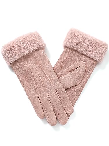 vislivin Handschuhe Damen Winter Warm Handschuhe Touchscreen Handschuh mit Gefütterte Rosa M 1