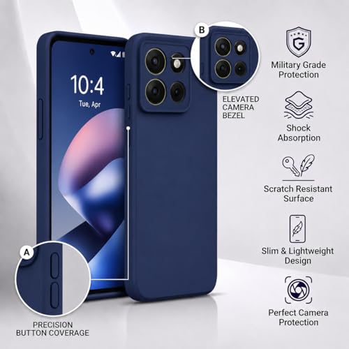 Image of FIRST MART Matte Silicone Back Cover for Motorola G37 Power - Blue