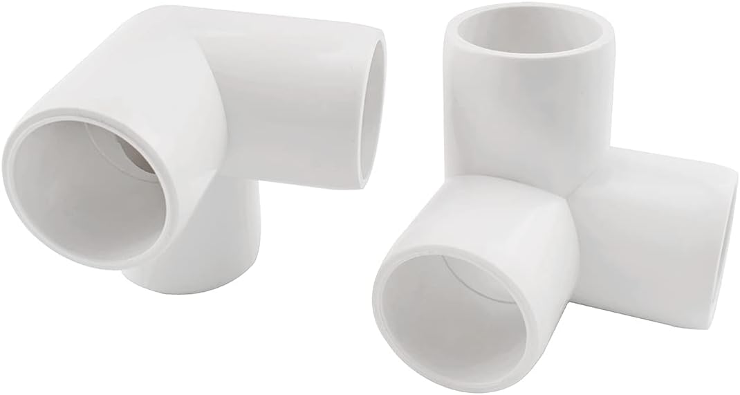 3/4 Inch 3 Way PVC Fitting Furniture Grade Pipe Corner Elbow for Greenhouse Shed/Tent Connection/Garden Support Structure/Storage Frame [Pack of 6]