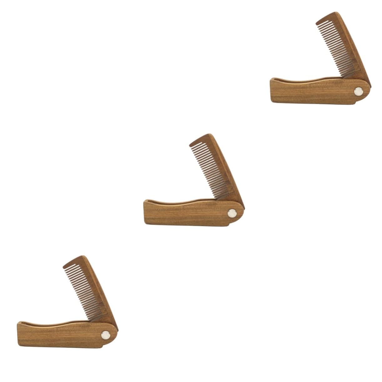 MAGICLULU 3 Pz pettini per spazzole per pettine pieghevole pettine portatile atrezzi da viaggio da barba in legno bei denti per barba spazzola per