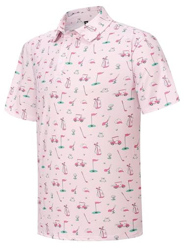 Camiseta polo para hombre de golf, divertida, de manga corta, con tecnología anti-transpiración y ajuste seco miniatura 1