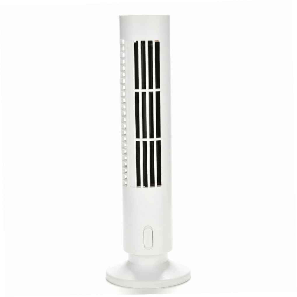 Vistnale Small Tower Fan|Small Tower Fan, 2-speed Mini - Quiet Fans That Blow Cold Air, Energy-saving Usb Portable Fans For Desk, White (4.13x12.99 Inch)